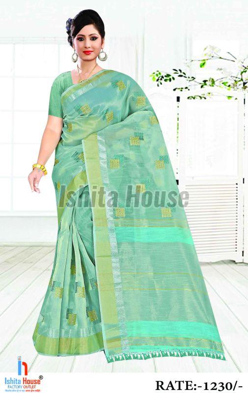 Ladies Party Wear Cotton Silk Saree