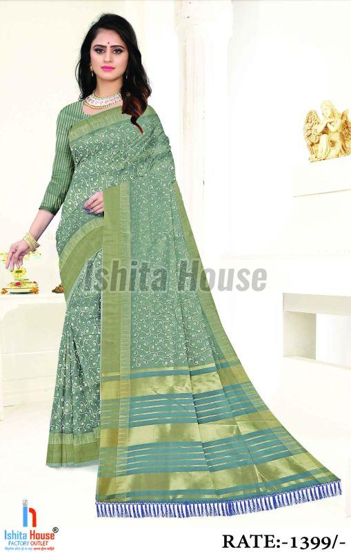 Ladies Pure Cotton Silk Saree