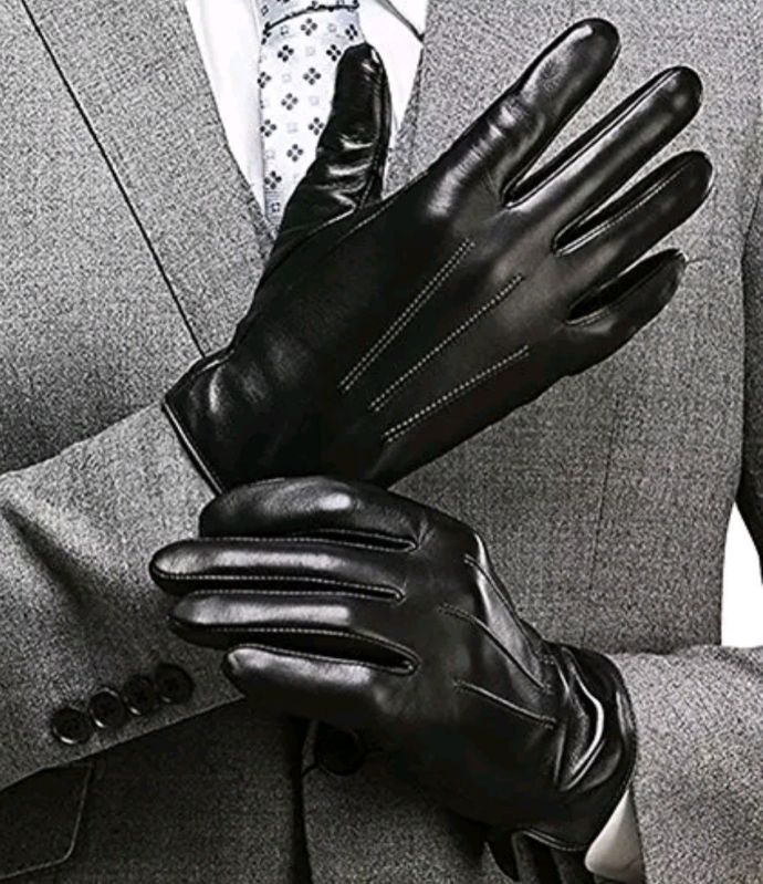 Plain Leather Gloves, Gender : Male