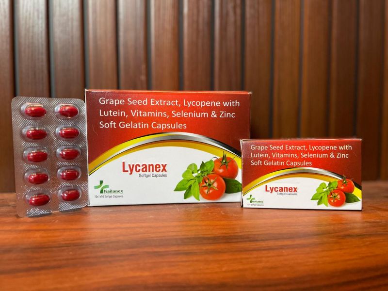 Lycanex Softgel Capsules, Packaging Type : Stripes