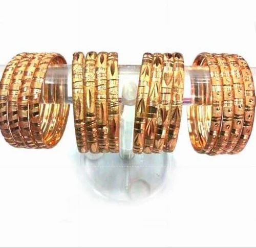 Plain Polished Brass Ladies Stylish Bangles, Packaging Type : Box