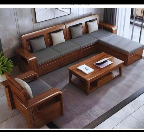 Solid Wooden Sofa Set