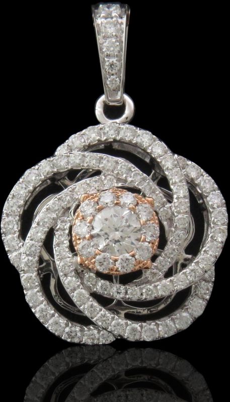 Ladies Diamond Pendant, Outer Material : Silver