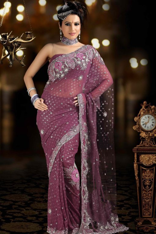 Unstitched Ladies Party Wear Saree, Speciality : Dry Cleaning