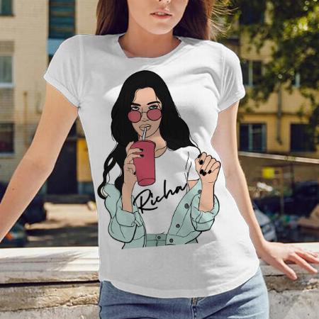 Cotton Ladies Printed T Shirt, Packaging Type : Carton Box