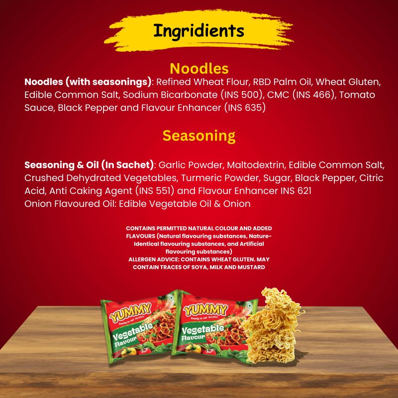 Yummy Instant Noodles Vegetable Masala