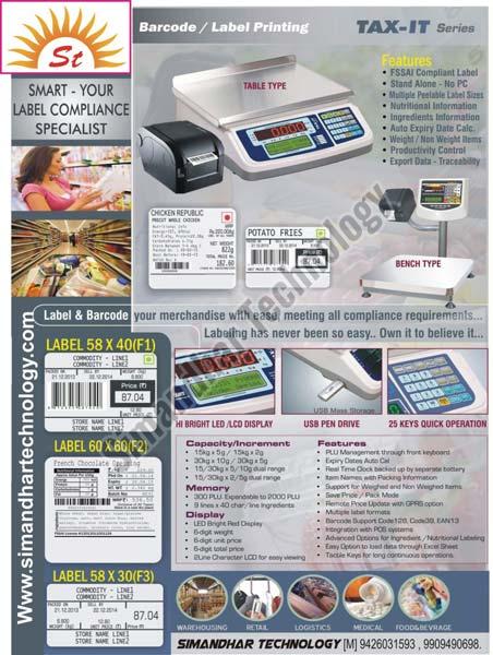Weighing Scale Machine Barcodle