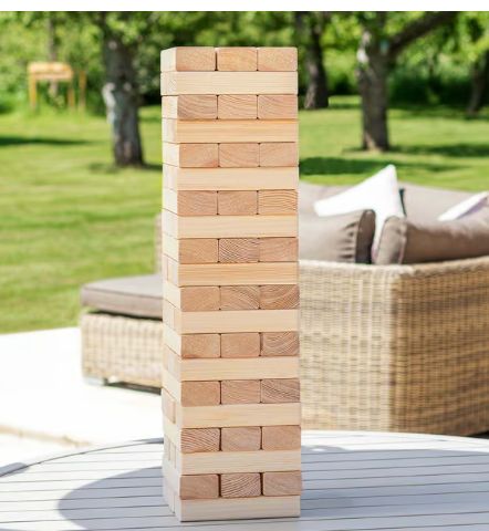 Polished Wooden Jenga Game for Playing