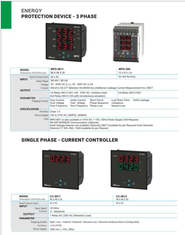 Three Phase Digital Current Protection Relay (Din Rail)