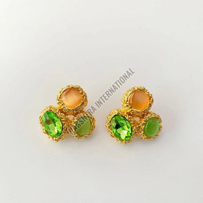 Gold Plated Emerald Earrings