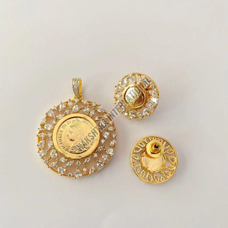 Gold Plated Pearl Pendant Set