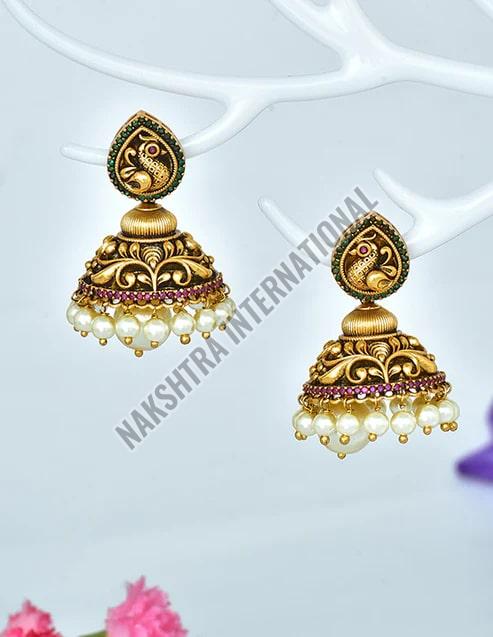 Peacock Zirconia Jhumka