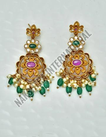 Stone Kempu Jhumka