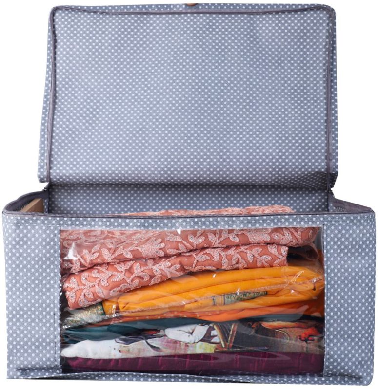 Grey Saree Storage Cover