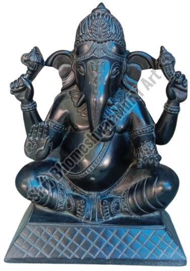 18 Inch Black Marble Ganesh Statue