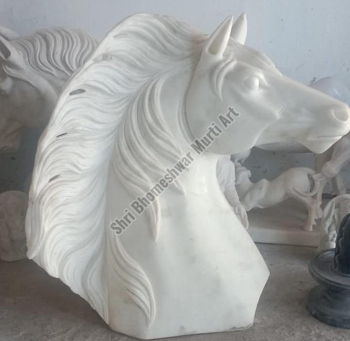 White Marble Horse Face