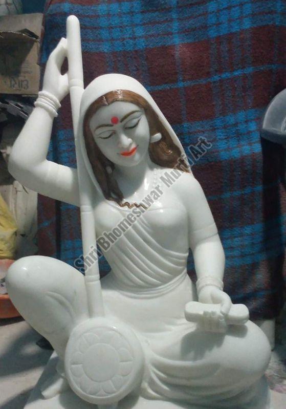 White Marble Mirabai Statue