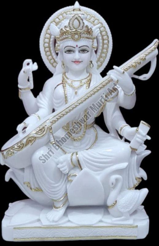 White Marble Saraswati Mata Statue