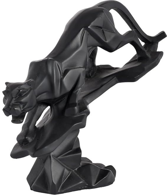 Handcrafted Decorative Diamond Design Black Panther Showpiece