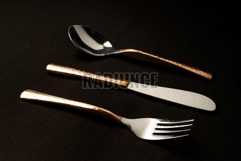 1042 Copper and Stainless Steel Cutlery Set Set Of 3 Pcs