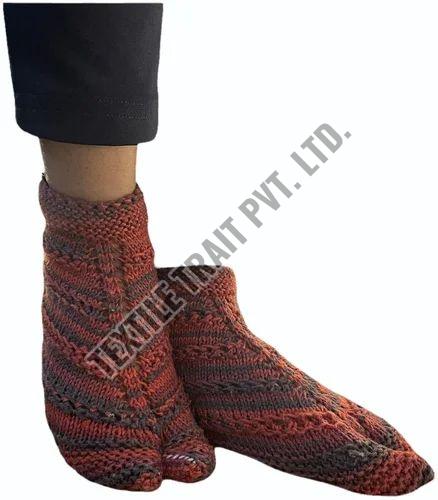 Ladies Maroon Acrylic Socks