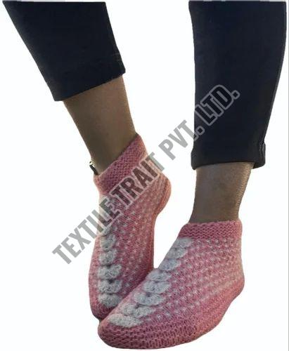 Ladies Pink Acrylic Socks