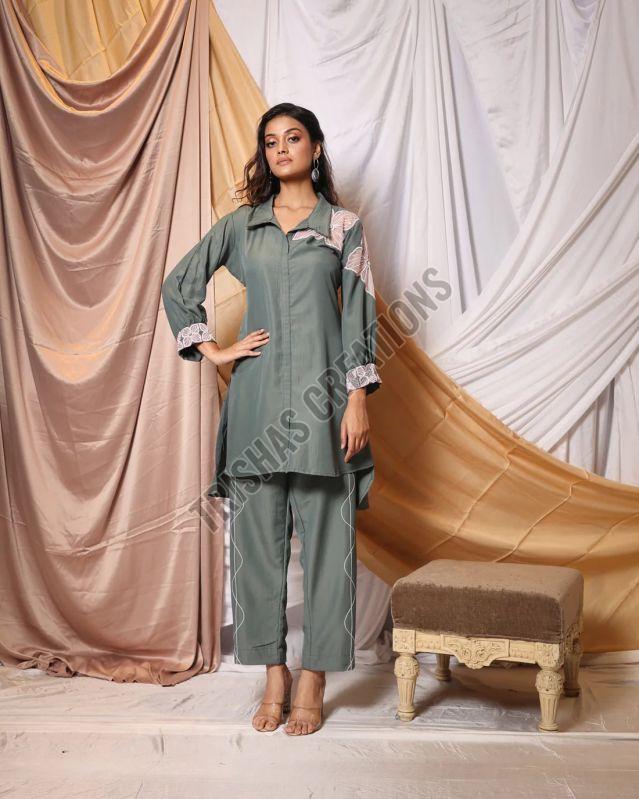 Shirt Style Tunic Pant Co-Ord Set