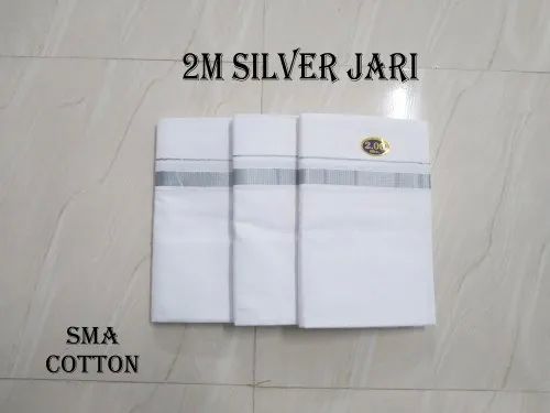 2 M Silver Border Dhoti