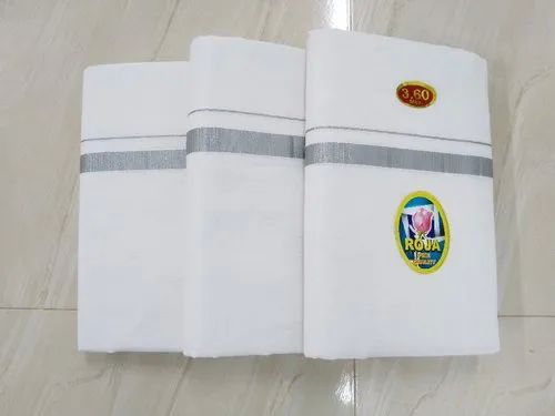 Cotton Silver Border Dhoti