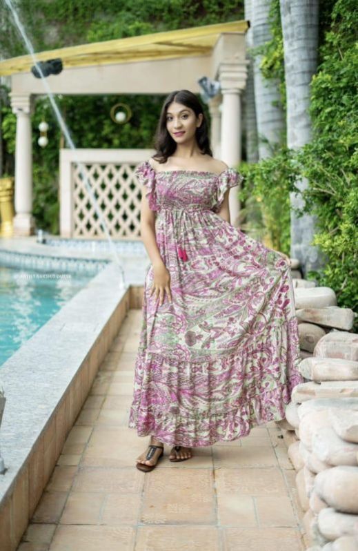 Long Bobbin Frill Dress