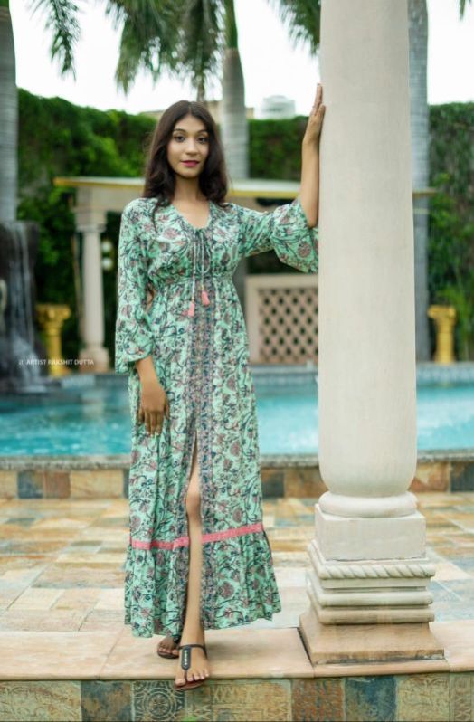 Long  Front Cut Dress