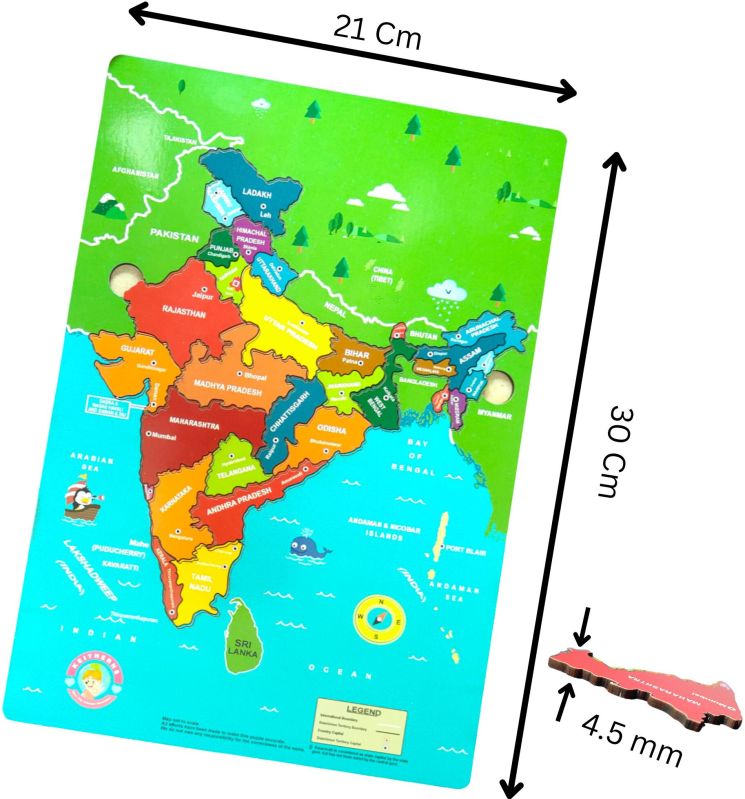 Wooden India Map