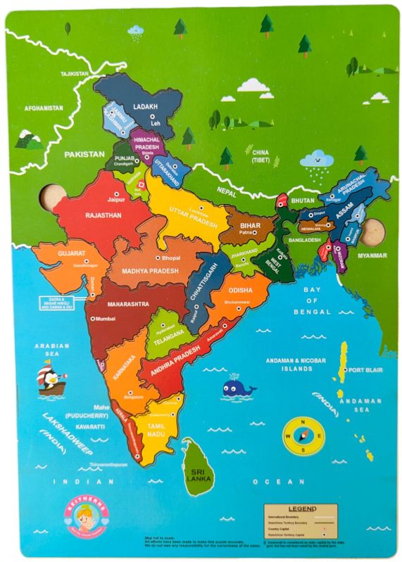 Wooden India Map