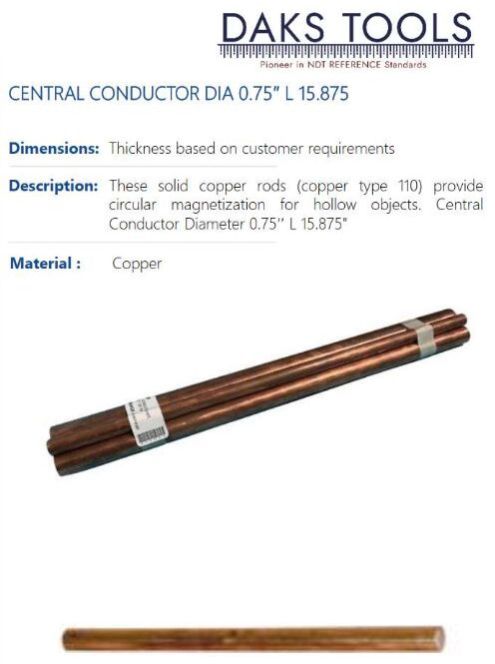 CENTRAL CONDUCTOR DIA 0.75INCH  L 15.875INCH
