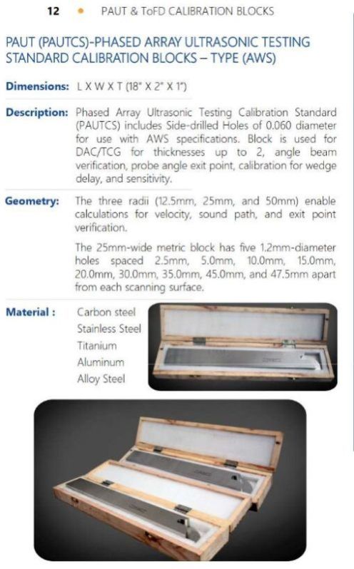 Paut (pautcs)-phased Array Ultrasonic Testing Standard Calibration ...