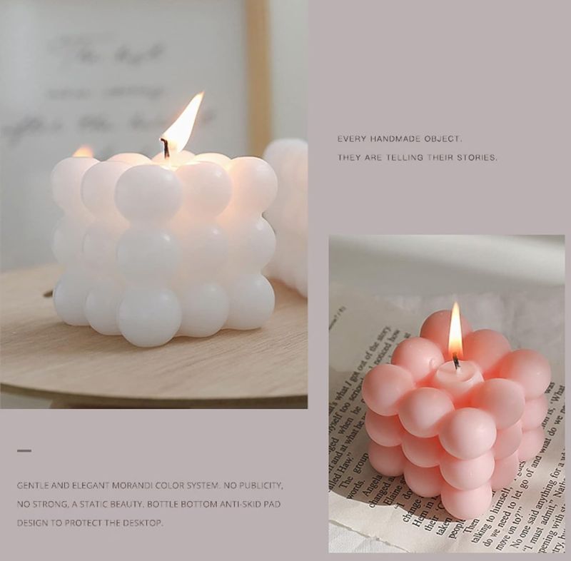 Best Price Bubble Candle Aromatherapy Candle Handmade Cube Candle Rose Scented