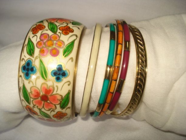 Brass Epoxy Inlay Bangles Set