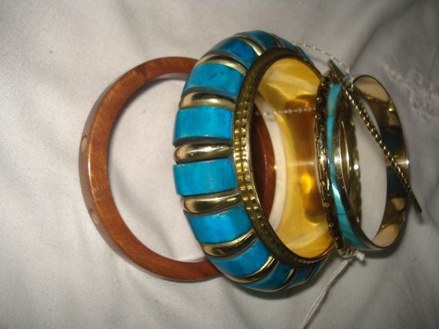 Wood and Brass Bangles Set