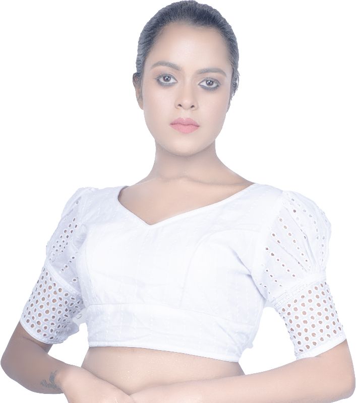 Puff Sleeves Readymade Blouse