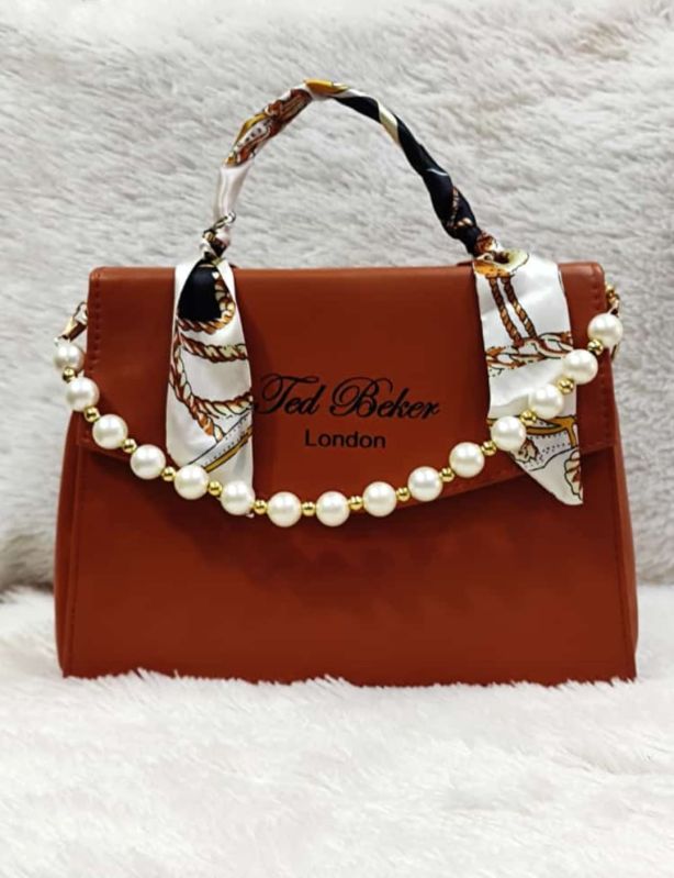 Ladies PU Pearl Handle Sling Bag