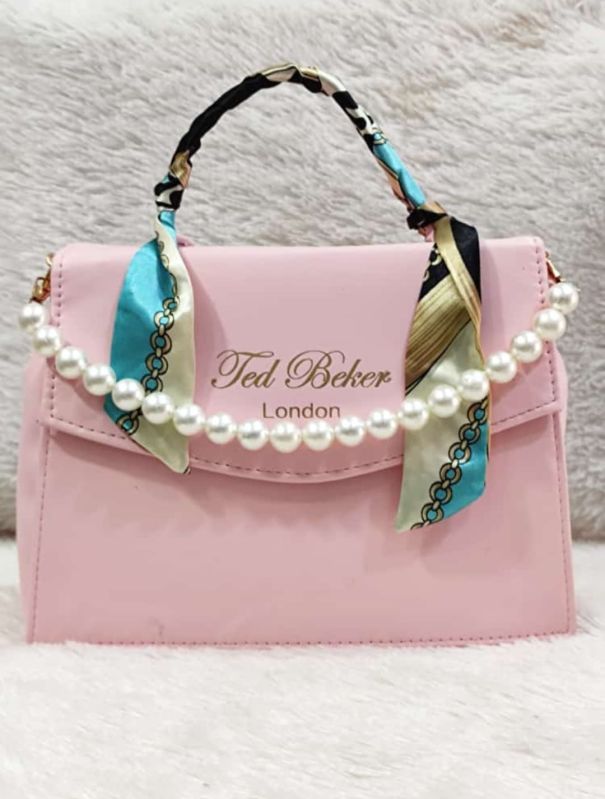 Ladies PU Pearl Handle Sling Bag