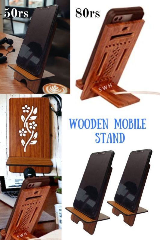 Brown Wooden Mobile Stand