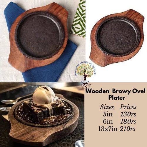 Sheesham Wood Sizzler Brownie Plate