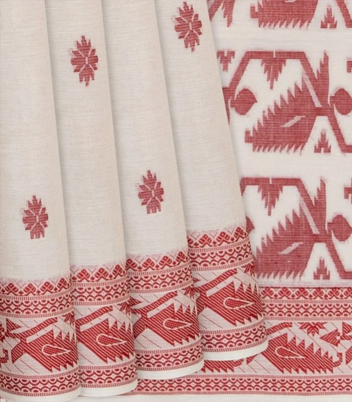 Off White Handloom Ladies Bengal Cotton Saree