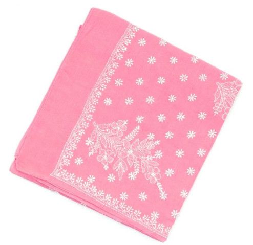 Pink Floral Motifs Chikankari Embroidered Ladies Cotton Saree