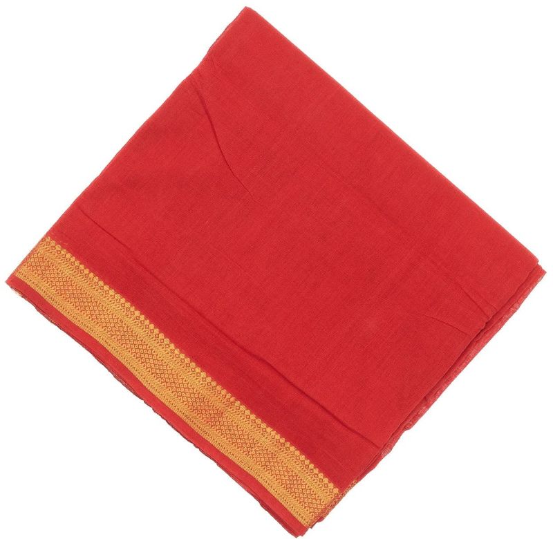 Red Mangalagiri Zari Border Ladies Cotton Saree