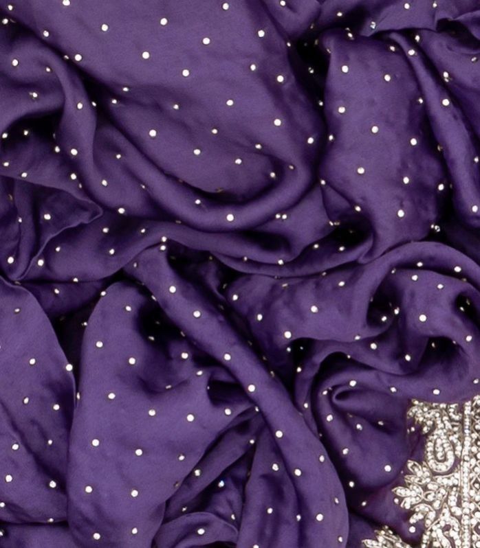 Lilac Woven Crepe Silk Saree With Embroidered Sequin Motifs