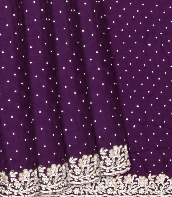 Lilac Woven Crepe Silk Saree With Embroidered Sequin Motifs