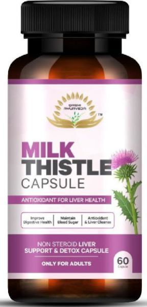 Milk Thistle Extract Silymarin 500mg/Serve – 60 Vegetarian Capsules Qasmi Ayurveda