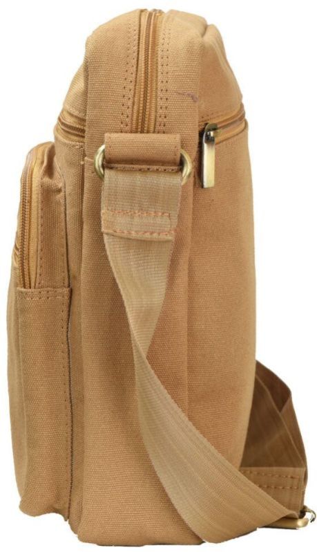 Tan Dyed Canvas Utility Sling Bag